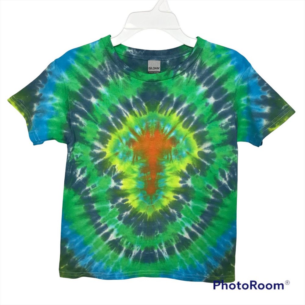 New KIDS Tie-Dye T-Shirt | Green/Blue/Orange | XS